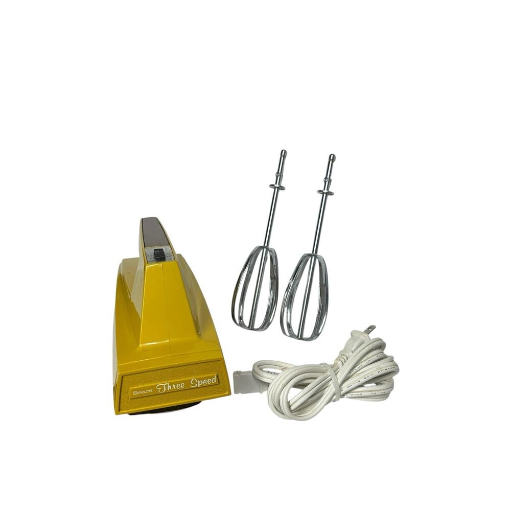 Vtg Sears Roebuck 3-Speed Model 400-828600 Harvest Gold Electric Hand Mixer - Picture 3 of 13